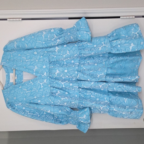 Pomander Place Dresses & Skirts - Beautiful Pomander Place Tiered Dress. Turquoise Blue Floral Print! Medium.